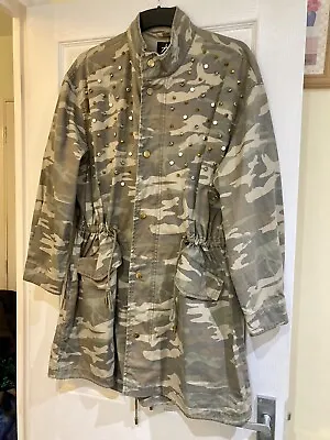 Buy Atmosphere Oversized Embellished Camouflage Jacket Size 10 • 9£