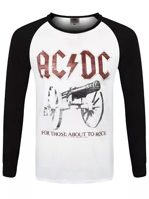 Buy Official AC/DC For Those About To Rock Baseball Long Sleeve T Shirt AC/DC Tee • 16.50£