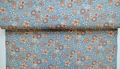 Buy Poppy Summer Floral Printed Cotton Stretch Jersey Fabric Material - 9 Colours • 7.99£