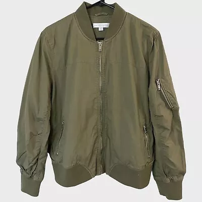 Buy New York & Company Full-Zip Bomber Jacket Women's Large Army Green Long Sleeve • 26.99£