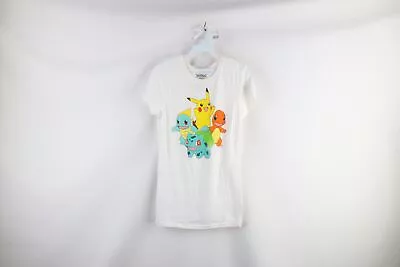 Buy Pokemon Womens Medium Distressed Pikachu Charmander Bulbasaur Squirtle T-Shirt • 16.96£