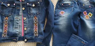 Buy 2 Pieces Girls Denim Jacket And Trousers Jeans 9y Girls (size12s) • 9.99£