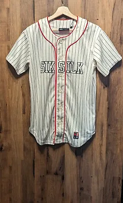 Buy SikSilk X Space Jam Baseball A New Legacy  T Shirt Mens XS White Striped Top £55 • 20£