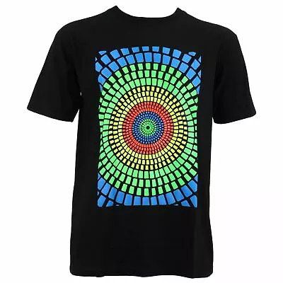 Buy Fluorescent Circle T-shirt Trippy Hippie Festival Top • 6.90£