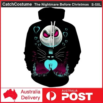 Buy The Nightmare Before Christmas Hoodie Jack Skellington 3D Print Pullovers Jumper • 21.69£