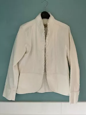 Buy Evie Cream Fitted Military Style Denim Jacket VG Clean Used Size 14 Gently Used • 12.95£