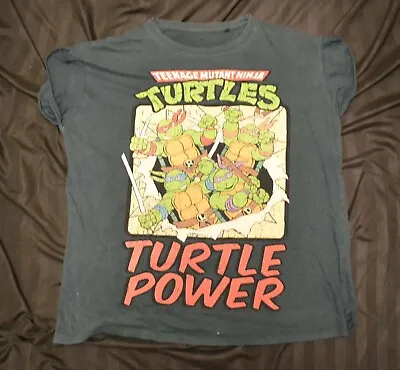Buy T Shirt Ladies Teenage Mutant Ninja Turtles Grey Large • 10£
