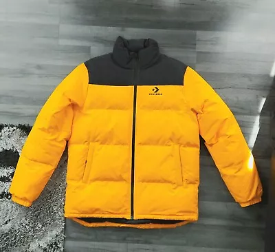 Buy (UK - M) Converse Puffer Jacket In Yellow & Black  • 44.99£