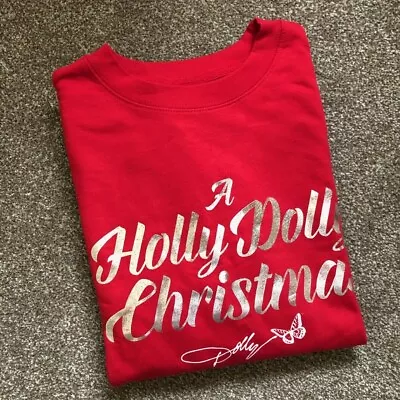 Buy NEW A HOLLY DOLLY CHRISTMAS Official Jumper Med Sweater Knitwear Red Parton T167 • 34.97£