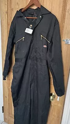 Buy Dickies Navy Blue Boilersuit Overalls Poppers Elasticated Waist Pockets Size 44r • 19.99£