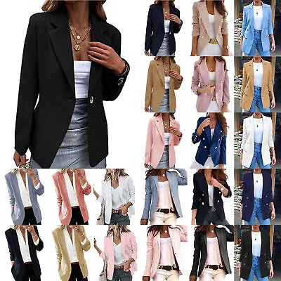 Buy Women Long Sleeve Blazer Casual Suit Coat Jacket Office Work Casual Tops Outwear • 13.77£