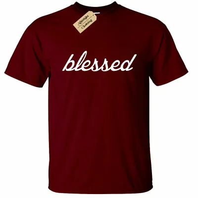 Buy Mens Blessed Graphic Tee Greatful Religious Christian Tee Christianity T Shirt • 12.95£