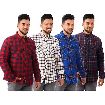 Buy New Mens Padded Quilted Lined Lumberjack Fleece Shirt  Flannel Warm Work Jacket  • 16.98£