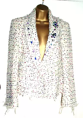 Buy Fab Vintage Designer Serena Kay Paris Tweed Jacket 12-14 Perfect • 25£
