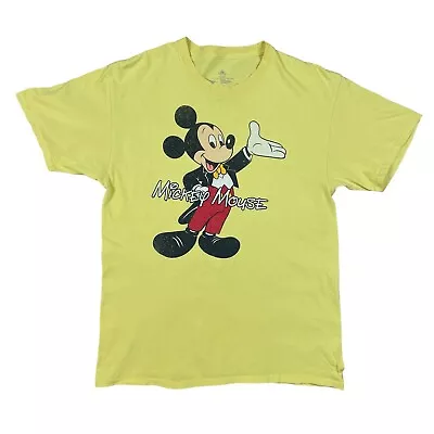 Buy DISNEY Micky Mouse Vintage Style Cartoon Graphic T Shirt Yellow Large  • 9.95£