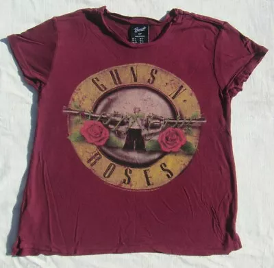 Buy Bravado Guns N Roses Women's Sheer | See Thru Red Maroon Logo T-Shirt Top Small • 8.50£