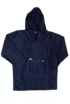 Buy Retro Towelling Hoodie.  Very Smart Navy.  Size L.  Excellent For Festivals! • 20£