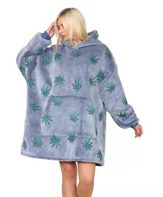 Buy Adult Mens Womens Oodie Oversized Hug & Snug Hoodie Soft Blanket Weed UK Stock • 29.99£
