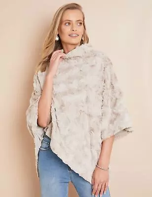 Buy W Lane - Womens Jackets - Beige - Faux Fur Cape - Wlane Tops - Women's Clothing • 15.88£