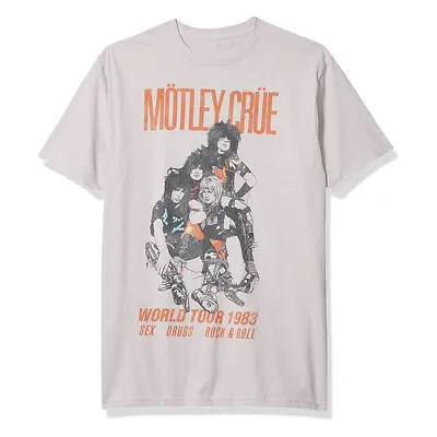 Buy Motley Crue T-Shirt 1983 World Tour Band Official Natural New • 15.95£