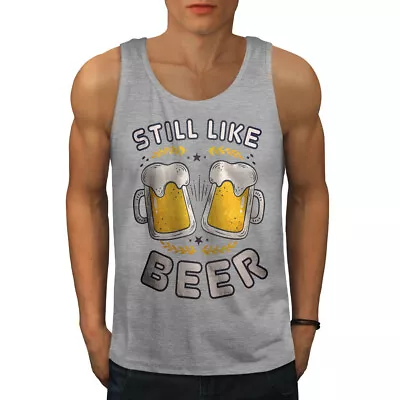 Buy Wellcoda Like Beer Funny Mens Tank Top, Friendship Active Sports Shirt • 15.99£