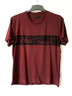 Buy Dr Martens Burgundy Red Black Print Logo Cotton Shirt Tshirt Tee Crew Men L • 17.15£