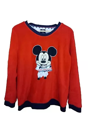 Buy Disney Mickey Mouse Fluffy Soft Red Love To Lounge Sleep Shirt I Size UK L 14-16 • 12.95£