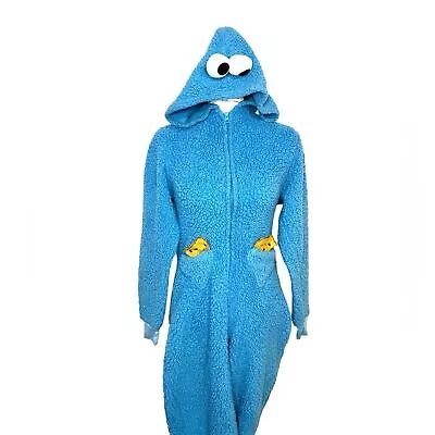 Buy Cookie Monster Fuzzy Blue Sesame Street Union One Piece Pajama Sleeper Suit • 24.93£