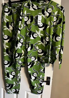 Buy Women’s Next Green Panda Pyjamas Size XL 20-22 New. • 21£
