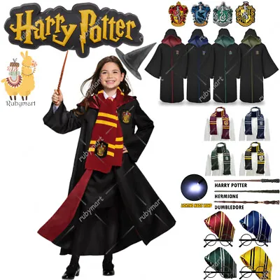Buy UK Harry Potter Gryffindor Ravenclaw Slytherin Robe Cloak Tie Costume Wand Scarf • 4.99£