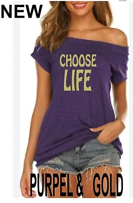 Buy Choose Life PURPLE & GOLD NEW LOSE FIT SIZE S TO 5 X UK MADE • 10.99£