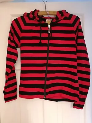 Buy Banned Red Black Striped Hoody Size M (uk10) • 7.50£