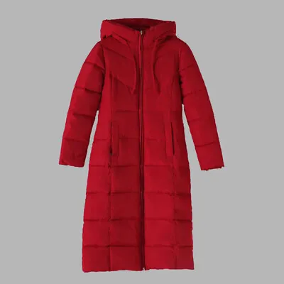 Buy Ladies Warm Padded Jacket Women's Winter Long Parka Quilted Knee Coat Hooded UK • 20.99£
