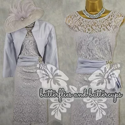 Buy NIGHTINGALES Size 22 Lace Dress And Jacket Hatinator Mother Of The Bride Outfit • 129.99£