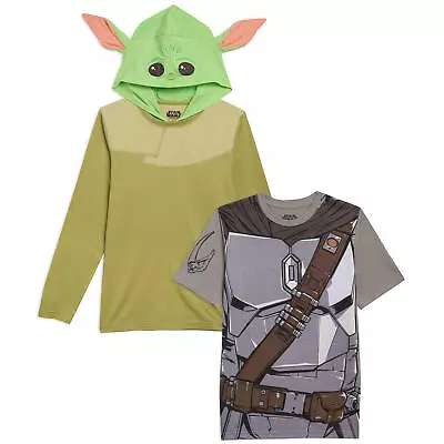 Buy Baby Yoda Costume Hoodie T Shirt Set Mandalorian Star Wars Boy Girl Grogu S M L • 17.24£