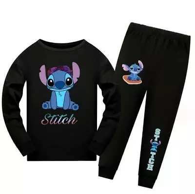 Buy Kid's Lilo And Stitch Long Sleeve T-Shirt Home Pants Set Pajamas Nightwear Pjs • 15.82£