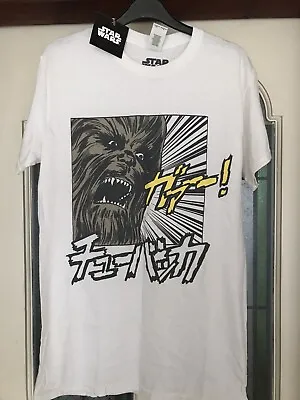 Buy Star Wars Chewbacca T Shirt Movie Japanese Print Mens White Small • 10.99£