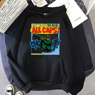 Buy Rapper MF Doom All Caps Print Unisex Casual Hip Hop Trendy Hoodie Sweatshirt New • 27.84£