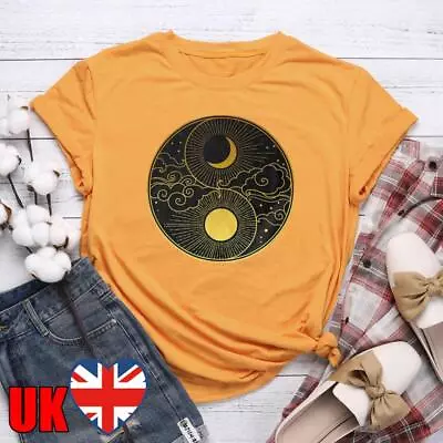Buy Sun And Moon T Shirt Tee-Mustard Yellow-M • 8.51£