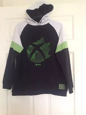 Buy Boys Black, White And Green XBOX Hoodie Age 12-13yrs. Excellent Condition • 6£