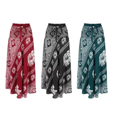 Buy Women's Long Hippie Bohemian Skirt Gypsy Dress Boho Clothes Elephant Printed • 14.94£