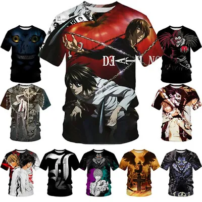 Buy Death Note Anime Hip Hop Casual Women Men T-Shirt 3D Print Short Sleeve Tee Tops • 5.98£