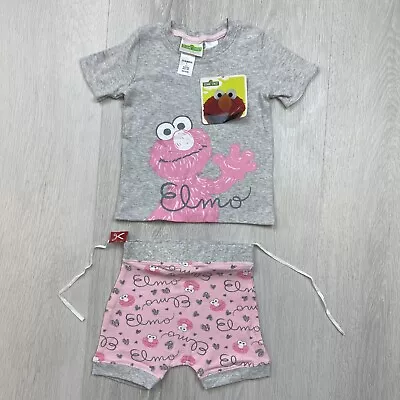 Buy Sesame Street Elmo Girls Pyjama Set Size 12-18 Months (New) • 7.88£