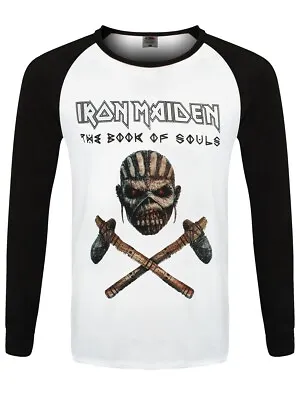 Buy Official Iron Maiden Book Of Souls Eddie Axe Raglan Baseball T Shirt • 16.50£
