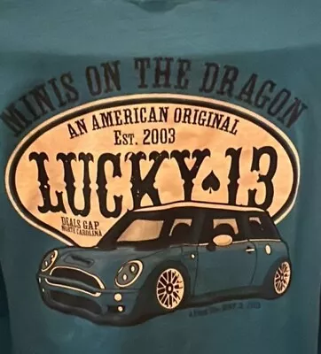 Buy 2015 Minis On The Dragon Medium 3/4 Sleeves Lucky 13 Car Show Graphic T Shirt • 23.73£