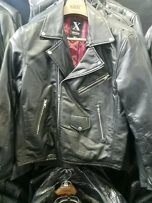 Buy Mens Brando Jacket Fashion Trendy Casual Biker Styled Soft Light Leather Jacket • 100.27£