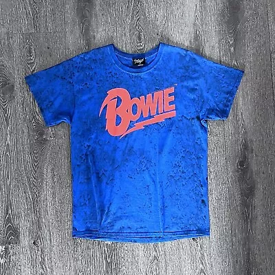 Buy Reclaimed Vintage David Bowie Oversized Tour Tee T-shirt Blue Unisex  Band Top • 22.99£