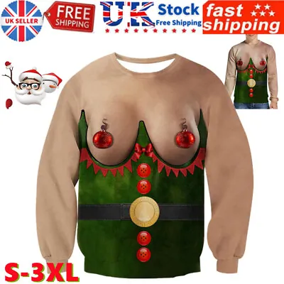 Buy Ugly Christmas Jumper Sweater Mens Women Funny 3D Print Sweatshirt Xmas Pullover • 7.59£