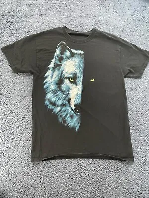 Buy Wolf Graphic T Shirt Youth Boys XL Animal Big Face Nature • 4.79£
