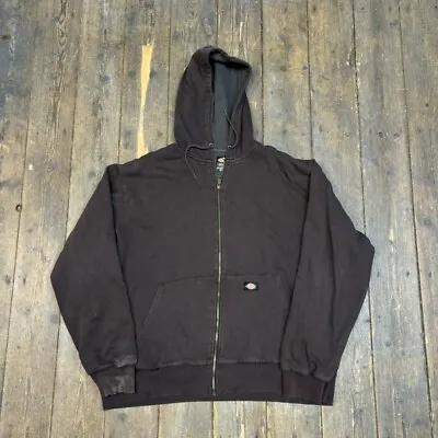 Buy Dickies Hoodie Full-Zip 90s Workwear Mesh Lined Sweatshirt, Black, Mens 3XL • 45£
